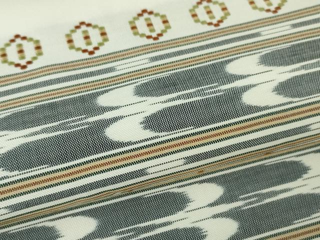 平和屋本店■希少 人間国宝 宮平初子 琉球古代織 首里花織 九寸名古屋帯 トゥイグヮー 逸品 DZAA3979kh5