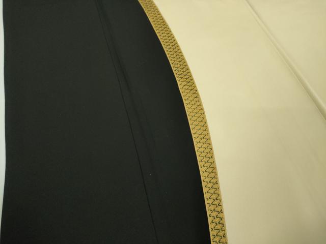 平和屋本店■極上 ジャパンオートクチュール 渡辺雪三郎 訪問着 刺繍 黒×鳥の子色 金糸 逸品 DZAA4025kh5