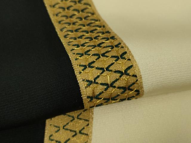 平和屋本店■極上 ジャパンオートクチュール 渡辺雪三郎 訪問着 刺繍 黒×鳥の子色 金糸 逸品 DZAA4025kh5