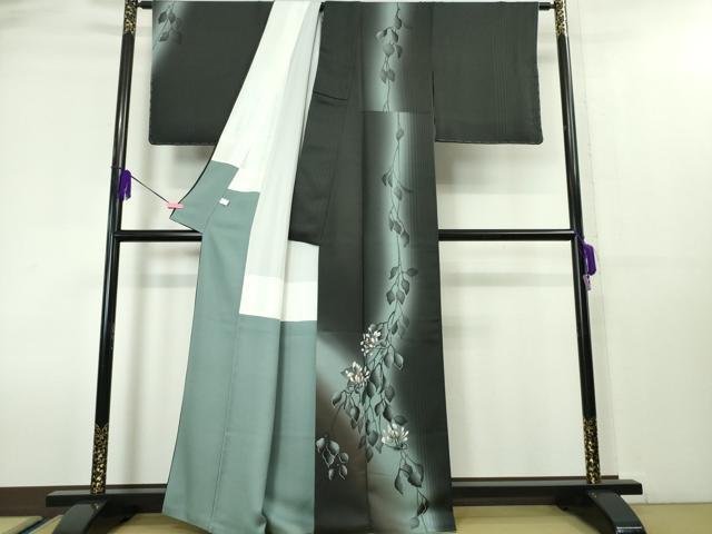 平和屋本店■極上 京都の名門ブランド 銀花仙 訪問着・袋帯セット 蔦の葉花文 羊羹色地 暈し染め 逸品 未使用 DZAA4030kh5
