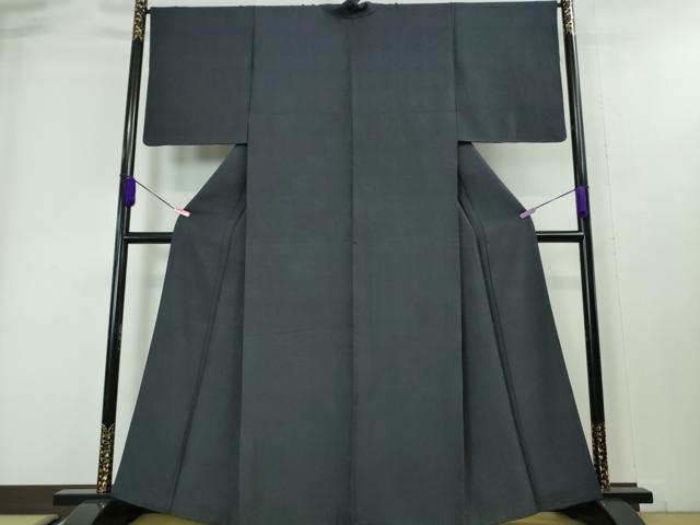 平和屋本店■極上 皇室伊勢神宮御用 山口美術織物 山口弘躬 お召 色無地 千八唐織 御唐衣 黄金の実り 藍鉄色地 反端付き 逸品 DZAA4074kh5