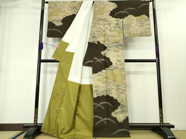 平和屋本店■極上 染織の名門 しょうざん 生紬 御所解文 逸品 DZAA4078kh5