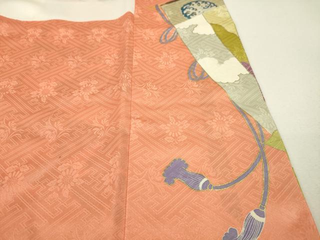 平和屋本店■極上 創業460年・千總 振袖 駒刺繍 誰が袖橘花文 東雲色地 金彩 高島屋扱い 逸品 DZAA4083kh5