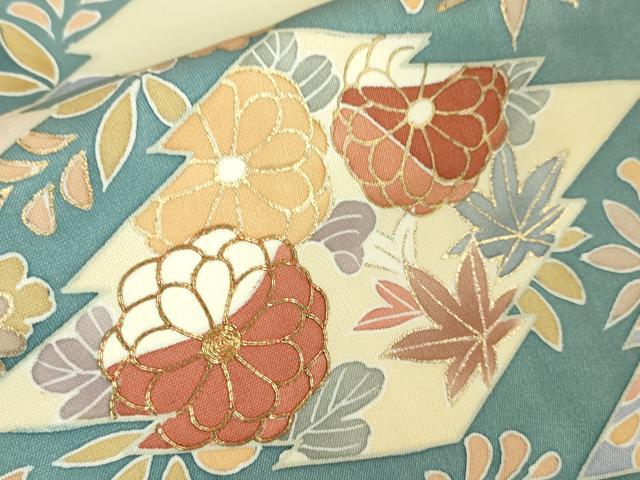 平和屋本店■極上 創業460年・千總 訪問着 駒刺繍 松皮菱吉祥花文 金彩 高島屋扱い 逸品 DZAA4084kh5