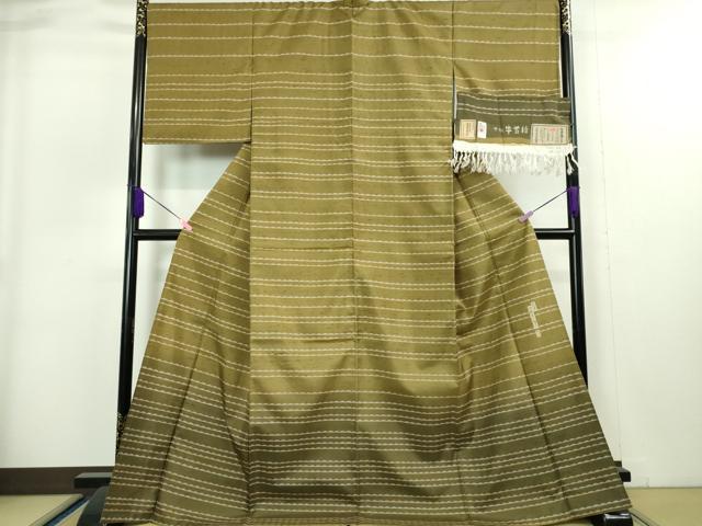 平和屋本店●極上 二代目 川村久太郎 石川県指定無形文化財 牛首紬 白山工房 手織り 訪問着 証紙付き 逸品 DZAA4088kh5