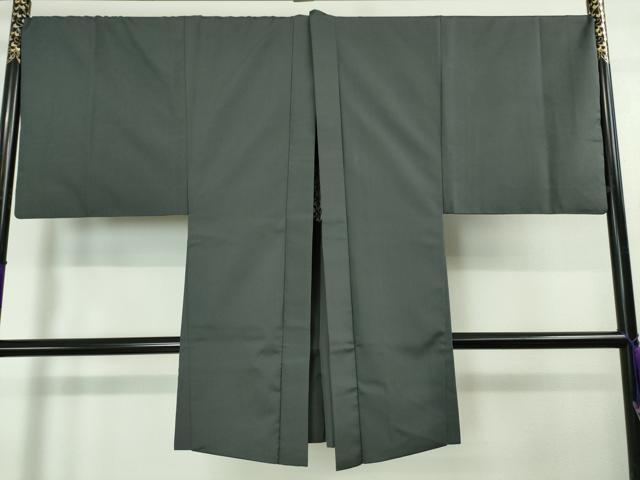 平和屋本店■極上 男性 銀座もとじ 米沢お召 長羽織・半襦袢・トンビコート・草履・角帯 6点セット 証紙・たとう紙付き 逸品 DZAA4109kh5