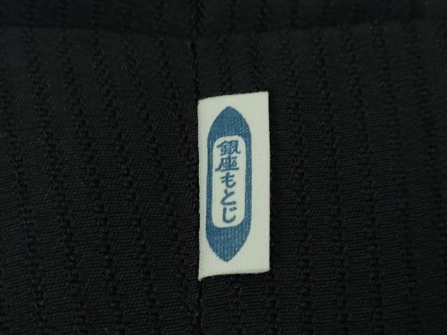 平和屋本店■極上 夏物 男性 銀座もとじ 陣羽織 縦絽 濃藍色地 たとう紙付き 逸品 DZAA4541kh5