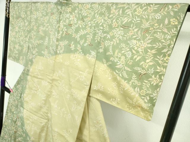 平和屋本店■極上 創業460年・千總 訪問着 本場結城紬地 刺繍 草花文 松坂屋扱い 逸品 未使用 DZAA4125kh5