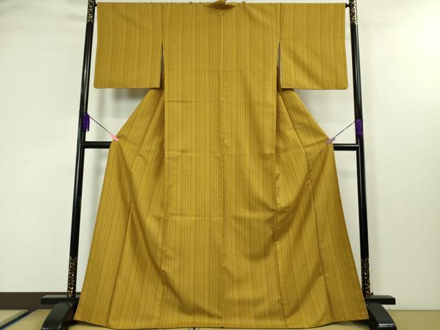 平和屋本店■極上 山下八百子 本場黄八丈 紬 市松綾織 草木染 逸品 DZAA4150kh5