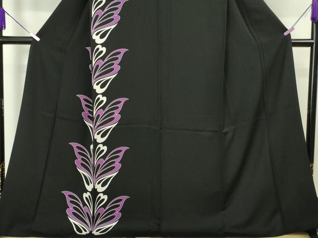 平和屋本店■極上 着物デザイナー 井尻学 訪問着 洋花文 黒地 反端付き 逸品 DZAA4217kh5