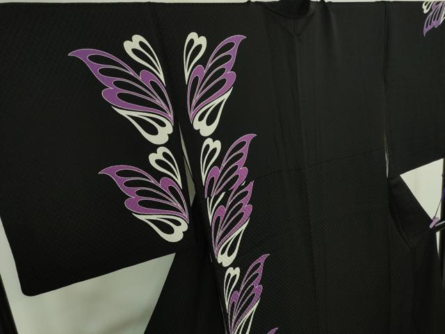 平和屋本店■極上 着物デザイナー 井尻学 訪問着 洋花文 黒地 反端付き 逸品 DZAA4217kh5