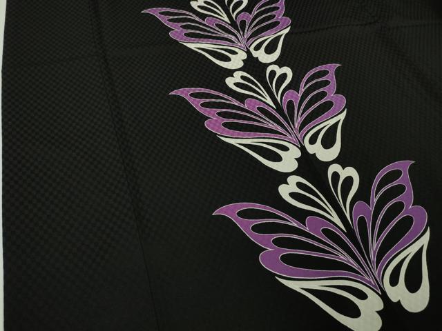 平和屋本店■極上 着物デザイナー 井尻学 訪問着 洋花文 黒地 反端付き 逸品 DZAA4217kh5