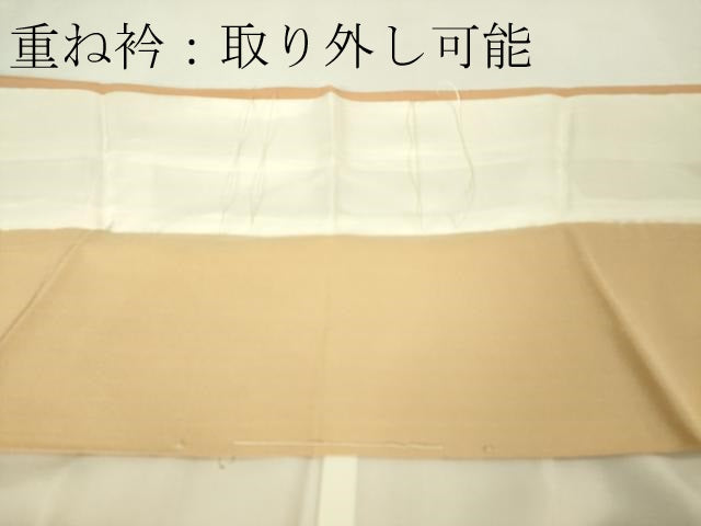 平和屋本店■極上 銀座 志ま亀 訪問着 草花文 深支子色地 金彩 鬼しぼ縮緬 たとう紙付き 逸品 DZAA4228kh5