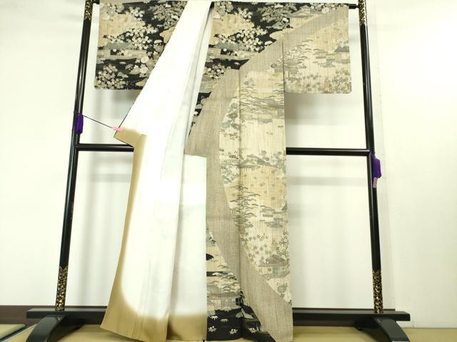 平和屋本店■極上 染織の名門 しょうざん 生紬 訪問着 御所解文 金彩 逸品 DZAA4236kh5