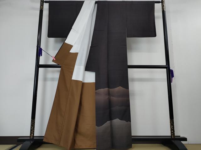 平和屋本店■極上 伝統工芸士 曽根武勇 訪問着 紬地 霞文 逸品 DZAA4243kh5