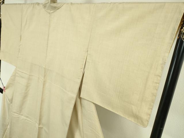 平和屋本店■極上 本場結城紬 重要無形文化財 藤貫謹製 真綿手紬糸 色無地 鳥の子色地 証紙付き 逸品 未使用 DZAA4244kh5