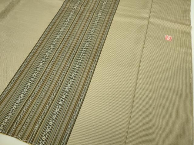 平和屋本店■極上 伝統工芸士 曽根武勇 訪問着 お召地 吉祥間道 逸品 未使用 DZAA4253kh5