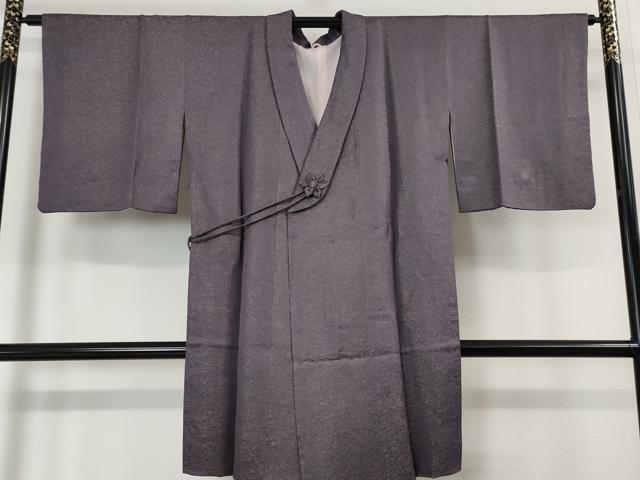 平和屋本店■極上 二代目 久保田一竹 幻の辻が花 和装コート ロング丈 深紫色地 金通し地 さが美扱い 逸品 DZAA4290kh5