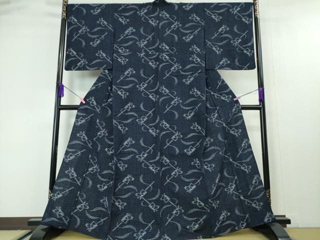 平和屋本店■極上 久留米絣 単衣 綿 馬頭 やまと誂製 逸品 未使用 DZAA4311kh5