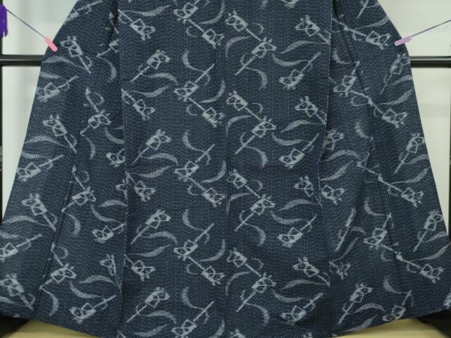 平和屋本店■極上 久留米絣 単衣 綿 馬頭 やまと誂製 逸品 未使用 DZAA4311kh5