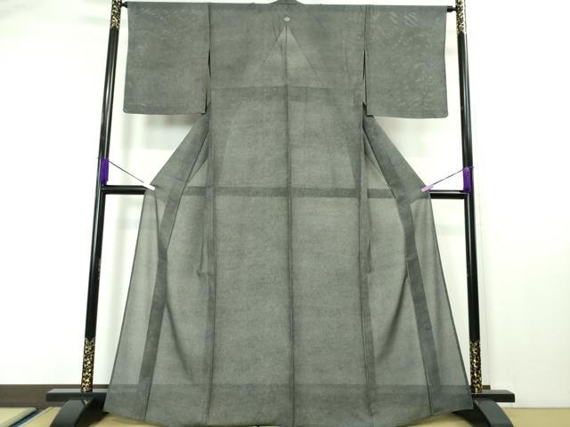 平和屋本店■極上 夏物 染士 清水峯州 江戸小紋 絽 鮫小紋柄 黒地 逸品 未使用 DZAA4321kh5