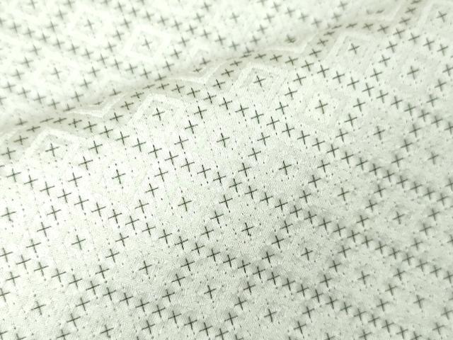 平和屋本店●極上 お召 胴抜き仕立て 菱文 逸品 DZAA4324kh5