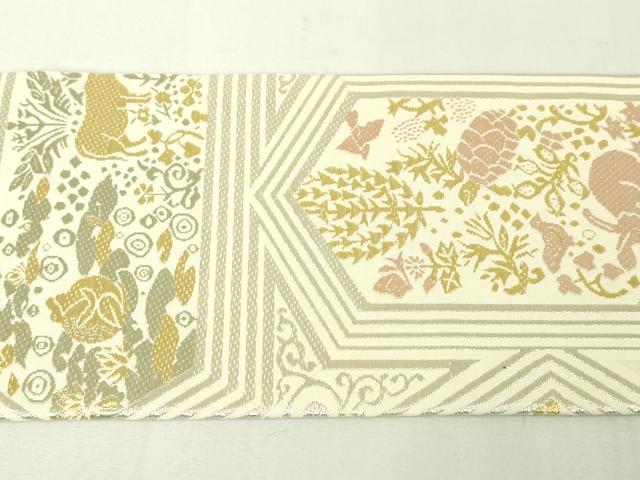 平和屋本店■極上 山口美術織物 皇室 伊勢神宮御用 西陣織 九寸名古屋帯 唐織 伊會保物語 金銀糸 吉永小百合着用 逸品 未使用 DZAA4364kh5