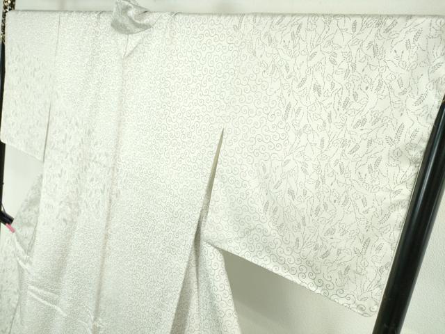 平和屋本店■極上 二代目 川村久太郎 本場大島紬 白大島 訪問着 葵 花唐草文 逸品 未使用 DZAA4417kh5