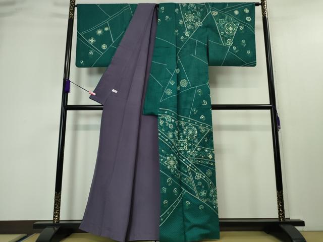 平和屋本店■極上 中国三大刺繍 スワトウ刺繍 総刺繍 本場縞大島紬 訪問着 正倉院花文 鉄色地 まさき織物 証紙付き 逸品 DZAA4424kh5