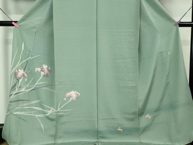 平和屋本店■極上 加賀友禅の巨匠 初代 由水十久 訪問着 仮絵羽 蟹 杜若 薄青色地 上代108万円 証紙・タグ付き 逸品 DZAA4432kh5