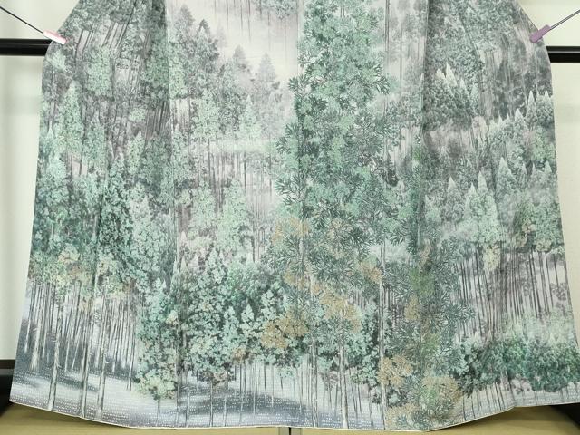 平和屋本店■極上 琉染の創設者 山岡古都 水墨書 訪問着 北山杉 銀通し地 逸品 DZAA4445kh5