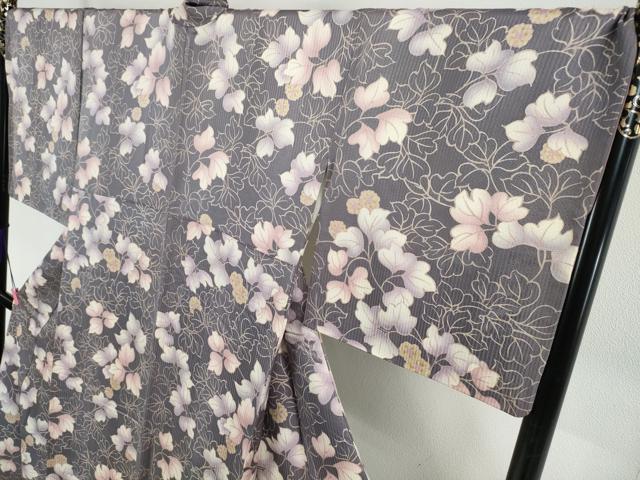 平和屋本店●極上 京都府認定 京の名工 雛屋友禅 小紋 蔦の葉花文 逸品 DZAA4477kh5