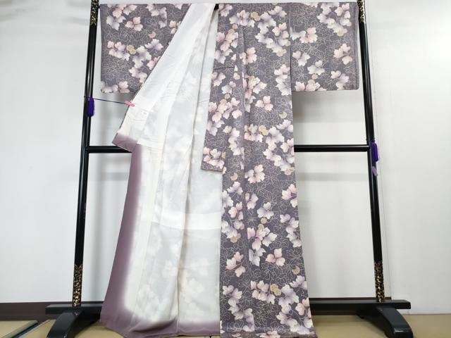 平和屋本店●極上 京都府認定 京の名工 雛屋友禅 小紋 蔦の葉花文 逸品 DZAA4477kh5