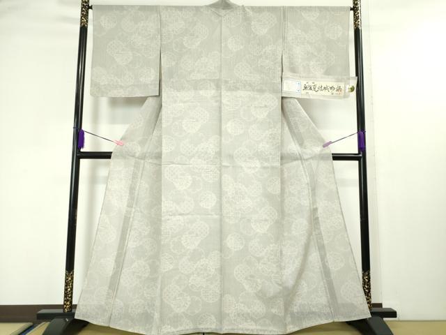 平和屋本店*極上 夏物 越後夏結城物語 夏結城 100亀甲 白新染織 雪輪重ね 証紙付き 逸品 DZAA4485kh5