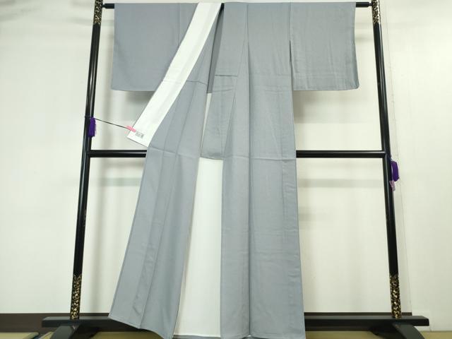 平和屋本店■極上 洗える最高級着物<英>はなぶさ謹製 色無地 単衣 オーキッドグレイ色 たとう紙・反端付き 逸品 未使用 DZAA4502kh5