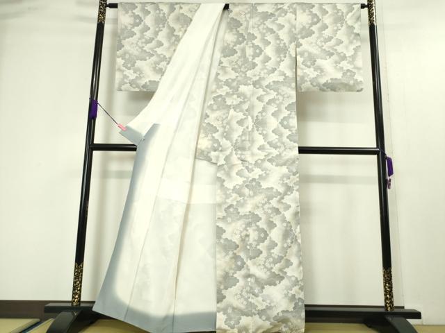 平和屋本店●極上 本場大島紬 白大島 12マルキ 入来玄彩 カネトク織物謹製 雲取り花文 証紙付き 逸品 DZAA4511kh5