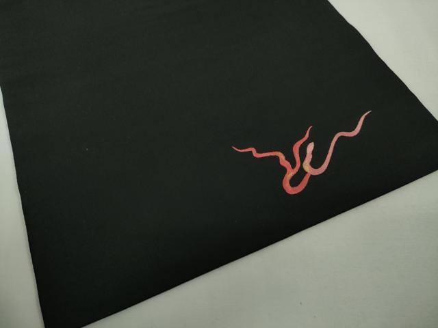 平和屋本店■極上 アンティーク 大正ロマン 九寸名古屋帯 総刺繍 唐獅子 黒地 金銀糸 逸品 DZAA4578kh5