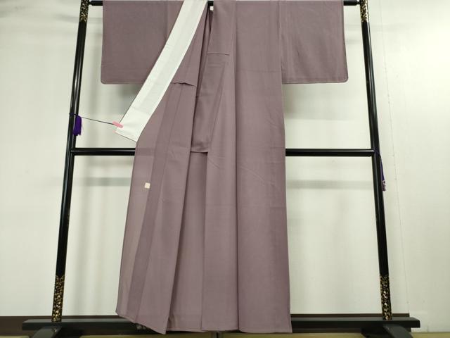 平和屋本店■極上 夏物 色無地 作家物 絽縮緬 古代紫色 反端付き 逸品 未使用 DZAA4613kh5