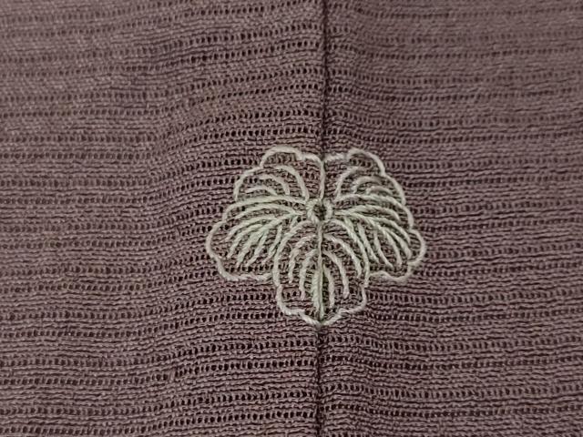 平和屋本店■極上 夏物 色無地 作家物 絽縮緬 古代紫色 反端付き 逸品 未使用 DZAA4613kh5