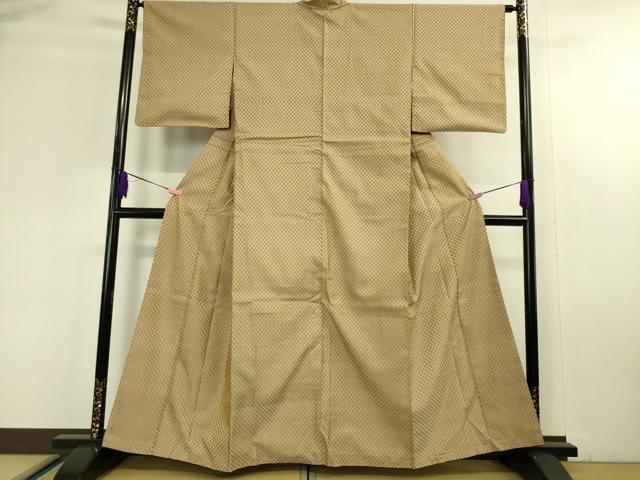 平和屋本店■極上 山下八百子 本場黄八丈 紬 市松綾織 逸品 DZAA4614kh5
