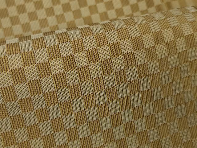 平和屋本店■極上 山下八百子 本場黄八丈 紬 市松綾織 逸品 DZAA4614kh5