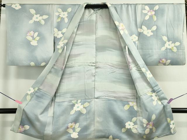 平和屋本店■極上 長羽織 草花文 暈し染め 羽織紐付き 逸品 DZAA4623kh5