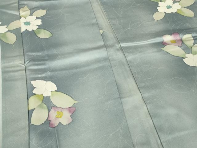 平和屋本店■極上 長羽織 草花文 暈し染め 羽織紐付き 逸品 DZAA4623kh5