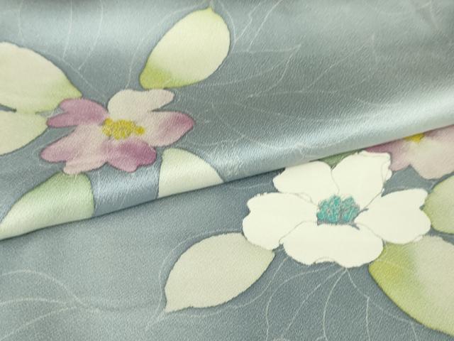 平和屋本店■極上 長羽織 草花文 暈し染め 羽織紐付き 逸品 DZAA4623kh5