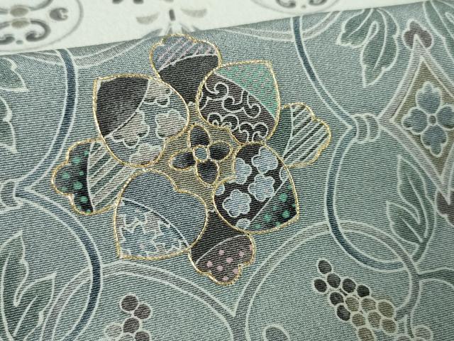 平和屋本店■極上 中国三大刺繍 スワトウ刺繍 汕頭刺繍 訪問着 更紗花唐草文 暈し染め 金糸 逸品 DZAA4639kh5