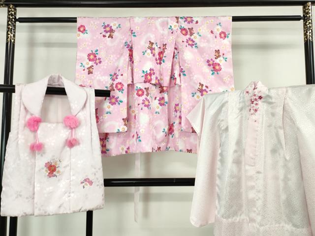 平和屋本店■極上 R.KIKUCHIブランド 子供 七五三 女の子 3歳 祝着・襦袢(半衿刺繍)・被布 3点セット 洗える着物 逸品 DZAA4675kh5