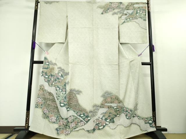 平和屋本店●極上 名門 藤娘きぬたや・総絞り 訪問着 鳳凰吉祥花文 逸品 DZAA4694kh5