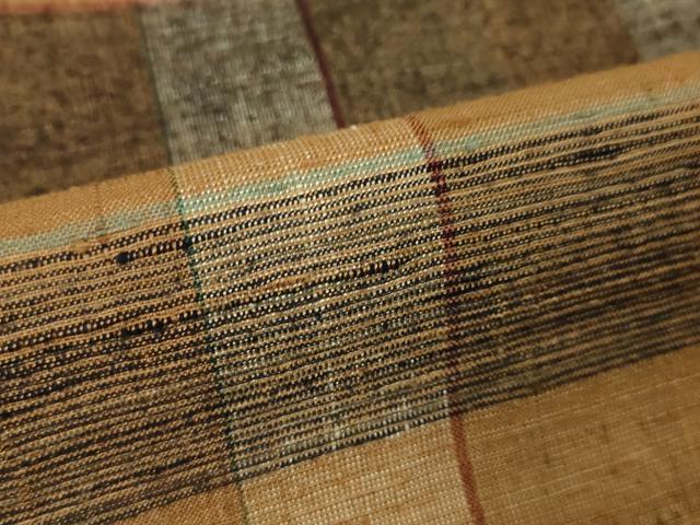 平和屋本店●極上 郡上紬 草木染 格子 逸品 DZAA4710kh5