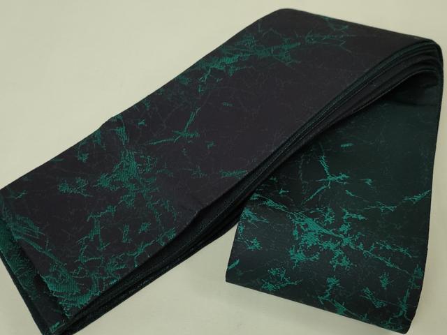 平和屋本店●極上 男性 両面 角帯 四つ葉のクローバー 霞文 逸品 未使用 DZAA4780kh5