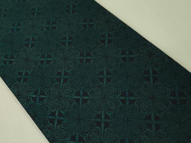 平和屋本店●極上 男性 両面 角帯 四つ葉のクローバー 霞文 逸品 未使用 DZAA4780kh5